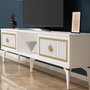 Hanah Home Soporte para TV Blanco y Dorado